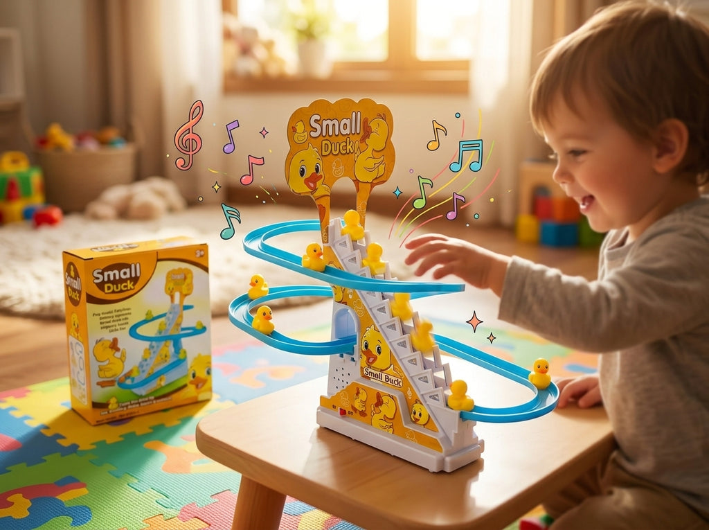 Electric Duck Roller Coaster Track Toy – Fun Musical & Lighting Climbing Ducks Game for Kids