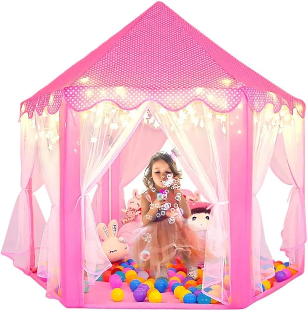Kids Play Tent Castle House | Foldable Indoor Outdoor Playhouse for Boys & Girls